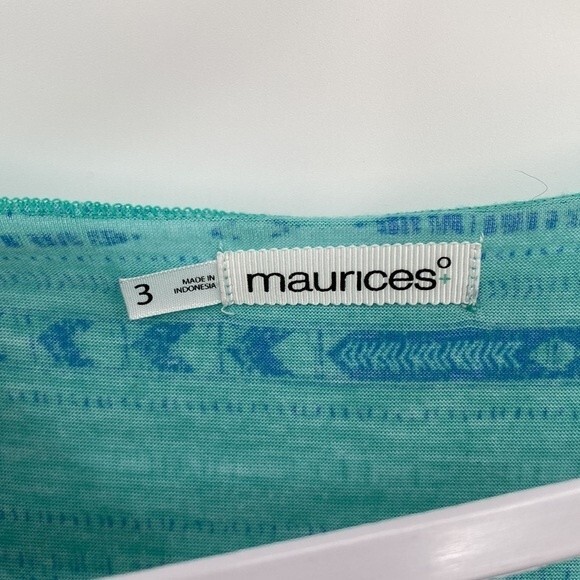 Maurices Womens Printed Stretch Scoop Neck Sleeveless Tank Top Green Size 3 - Picture 4 of 8